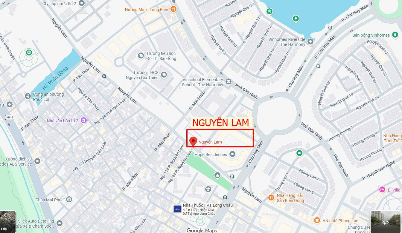 Bán nhà phố Nguyễn Lam