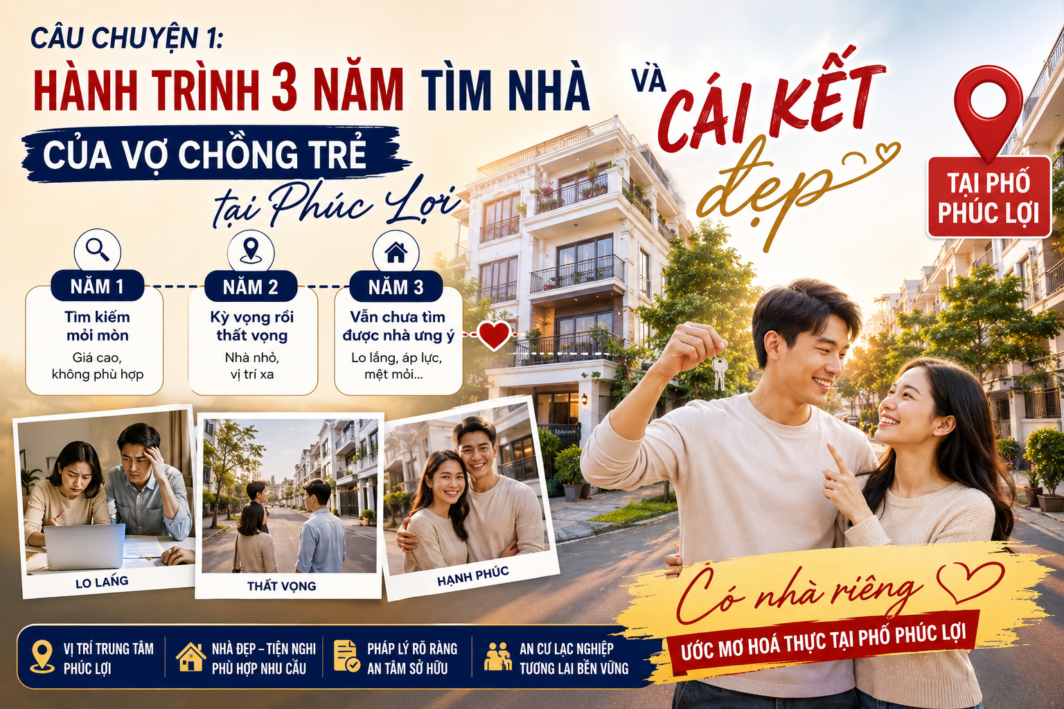 HÀNH TRÌNH 3 NĂM TÌM NHÀ CỦA VỢ CHỒNG TRẺ VÀ CÁI KẾT TẠI PHỐ PHÚC LỢI