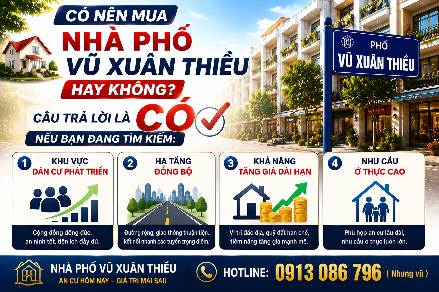 Có nên mua nhà phố Vũ Xuân Thiều hay không?
