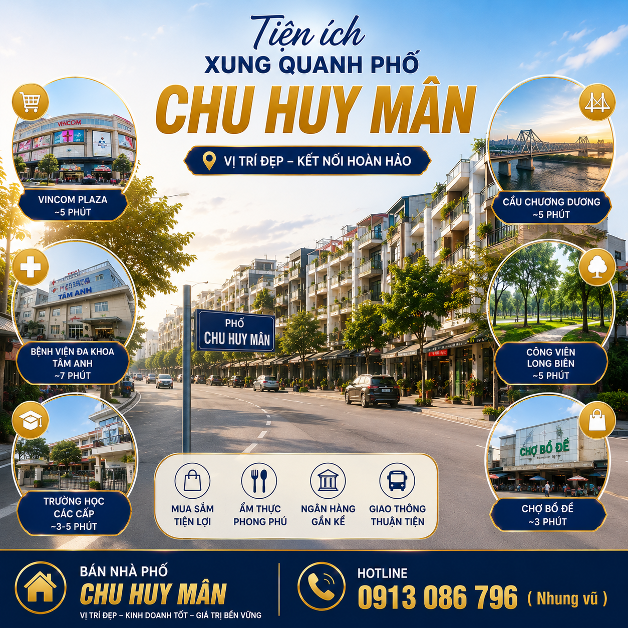 Tiện ích xung quanh phố Chu Huy Mân