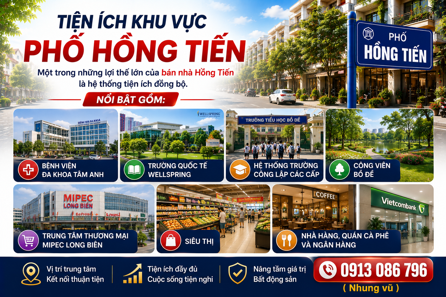 Tiện ích khu vực phố Hồng Tiến
