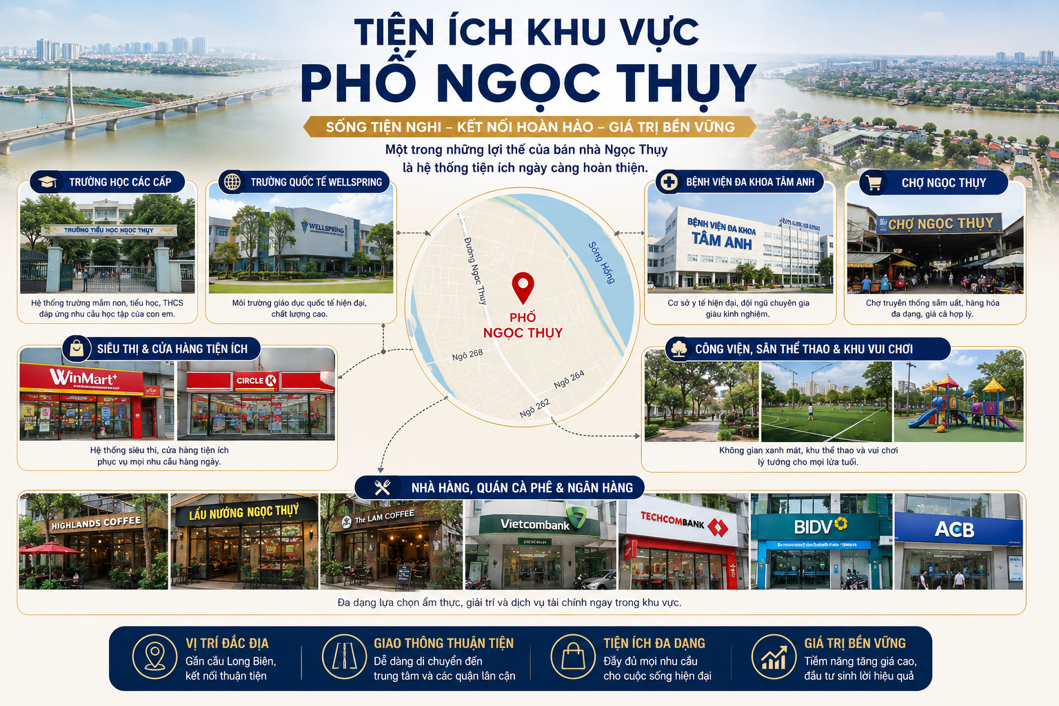 Tiện ích khu vực phố Ngọc Thụy