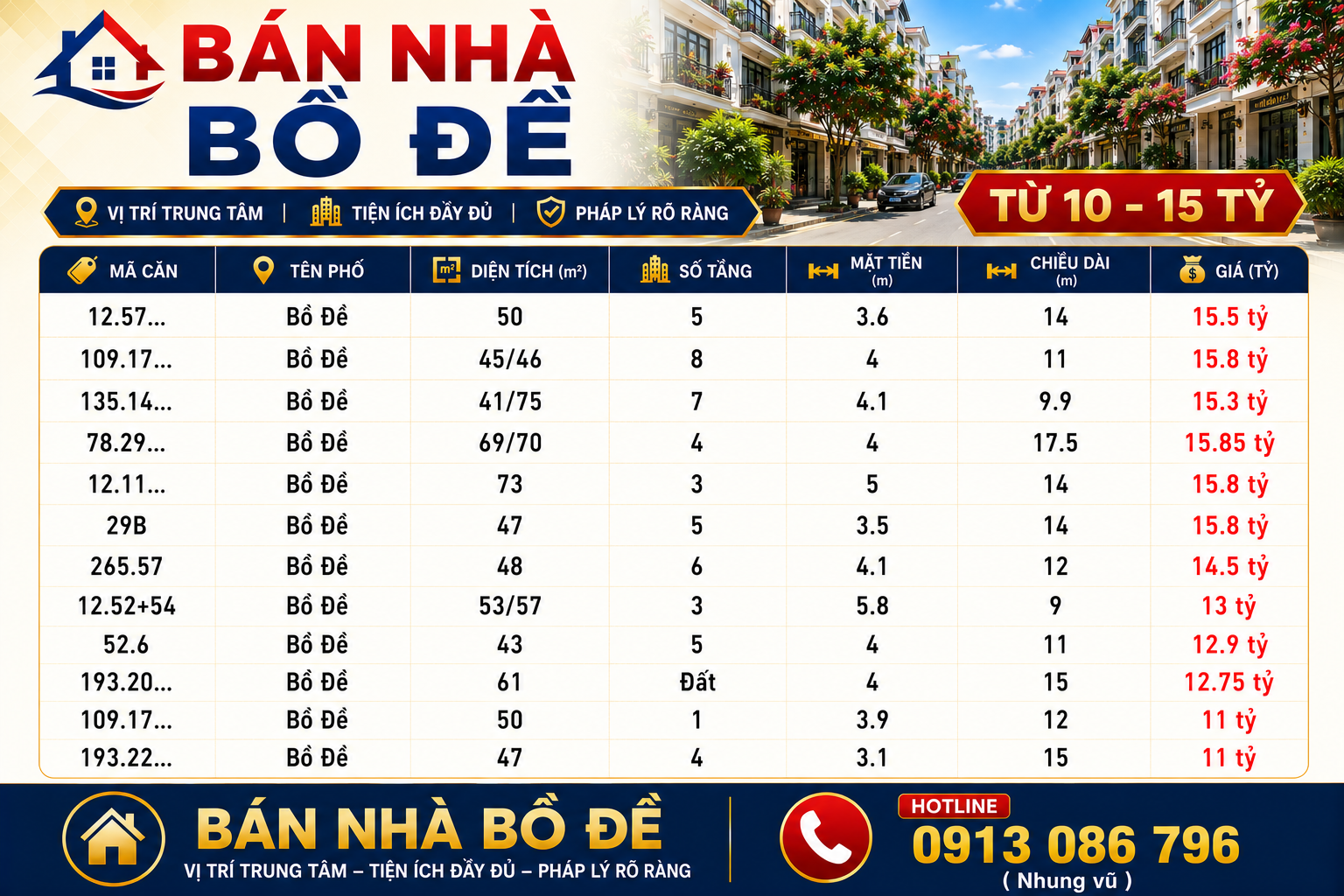 Bán nhà phố Bồ Đề trên 10 tỷ