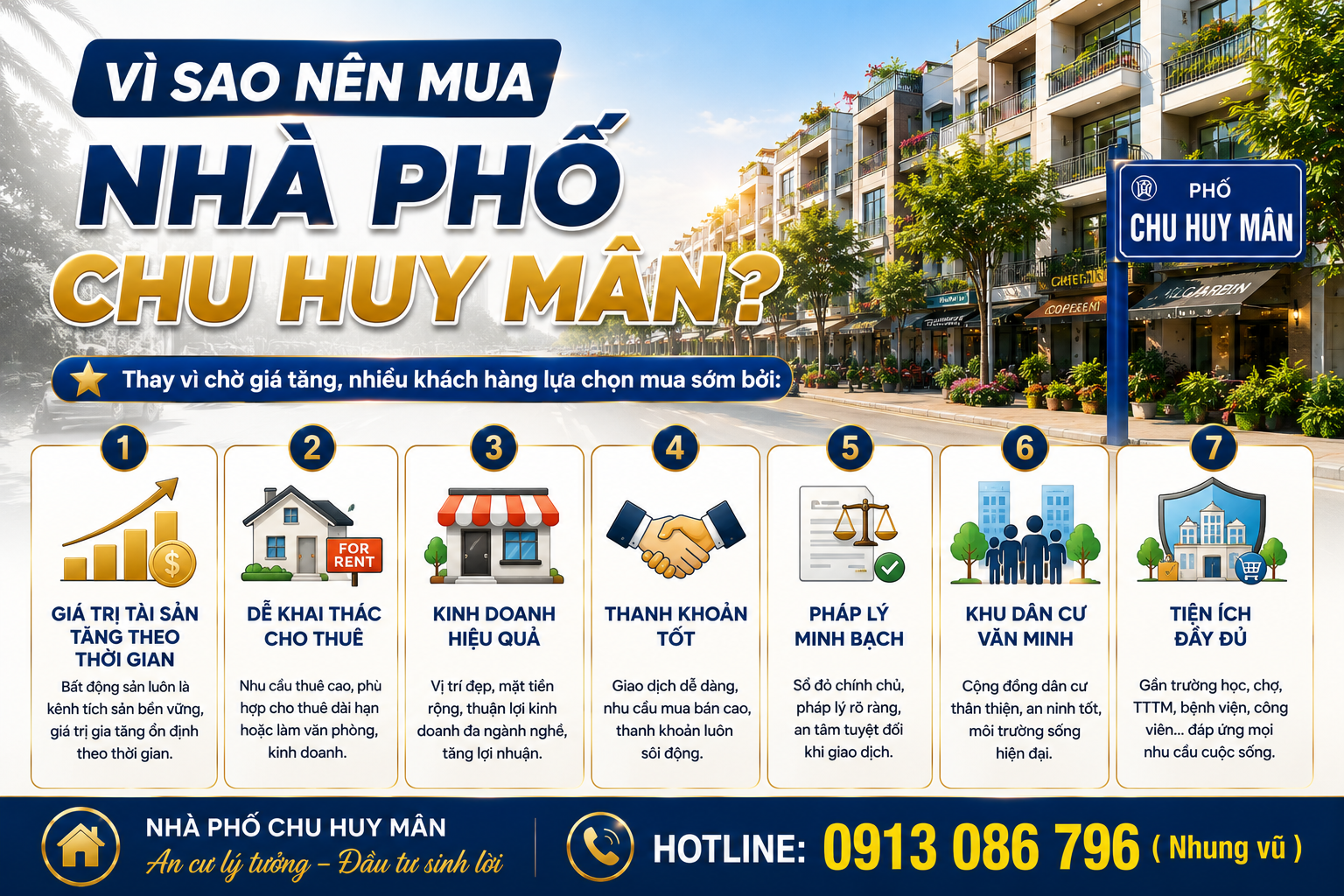 Vì sao nên mua nhà phố Chu Huy Mân