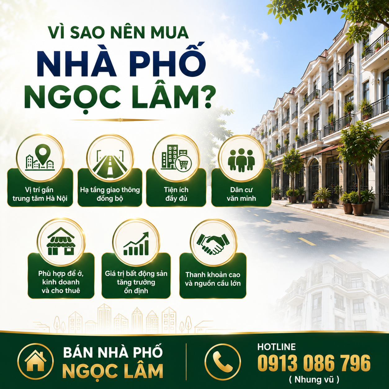 Vì sao nên mua nhà phố Ngọc Lâm?